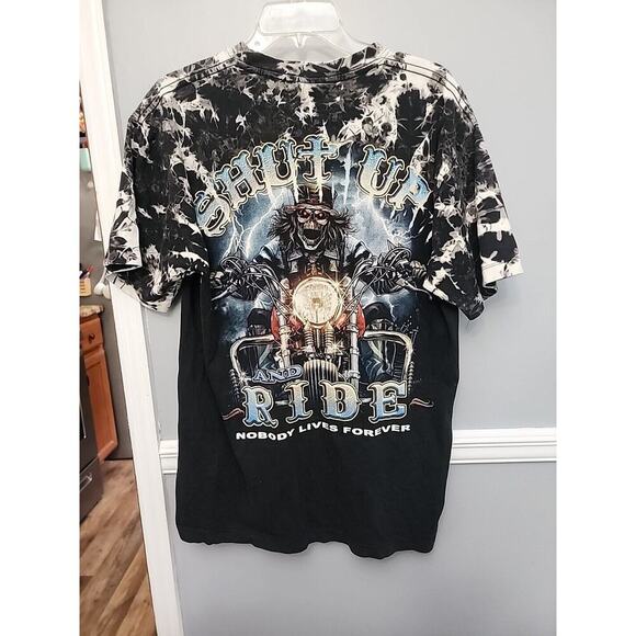 Graphic Reaper “Shut Up And Ride” Double Sided Motorcycle T-Shirt Size Large - Picture 8 of 8